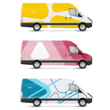 Mokup beyaz otobüs. Taşıma için dizayn şablonları. Reklam, iş ve şirket kimliği için damgalama.