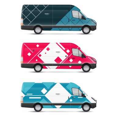 Mokup beyaz otobüs. Taşıma için dizayn şablonları. Reklam, iş ve şirket kimliği için damgalama.