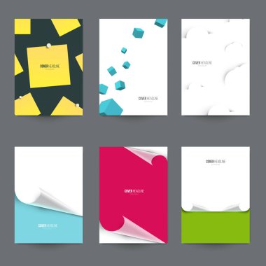 Marka sunumu için kapaklar. Kitap, broşür, poster, afiş, pankart, kartlar için şablon. A4 boyut, vektör illüstrasyonu.
