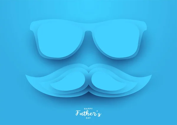 Father Day Concept Composition Minimalistic Modern Paper Cut Style Horizontal — Stock Vector