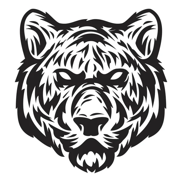 Tiger Head Hand Drawn Sketch Monochrome Style Isolated White Background — Image vectorielle