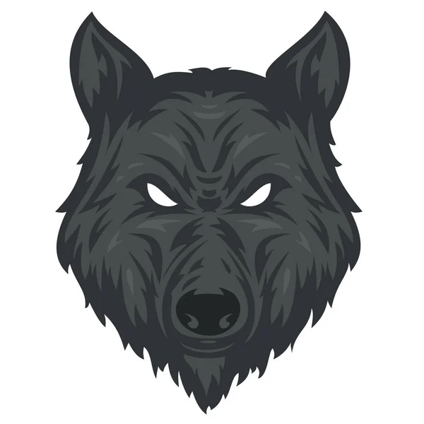 Wolf Head Hand Drawn Sketch Color Style Isolated White Background — Image vectorielle