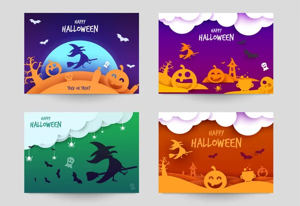 Šťastný Halloween Design Pozadí Rekreační Kolekce Kompozice Karikatury Minimalistickém Moderním — Stockový vektor