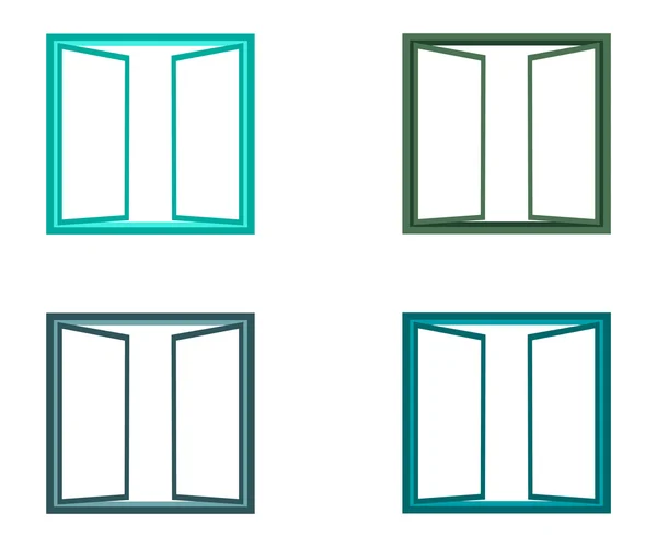 Ventanas abiertas - imagen vectorial — Vector de stock