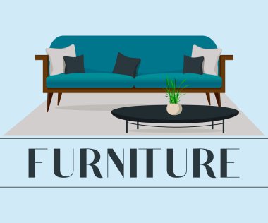 Mobilya. Tablolarla kanepeler.