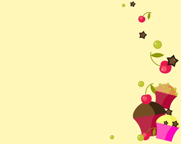 Cupcake background vector image — ストックベクタ