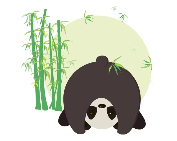 パンダと竹の葉 — ストックベクタ