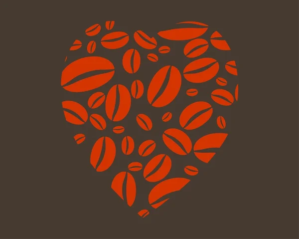 Coffee red heart - illustration — Stock Vector