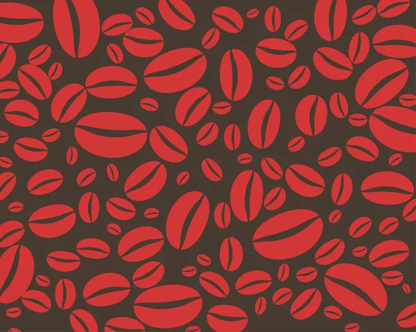 Rote Kaffeebohnen Hintergrund - Illustration — Stockvektor