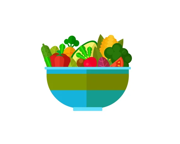 A plate with vegetables - illustration — Stock Vector