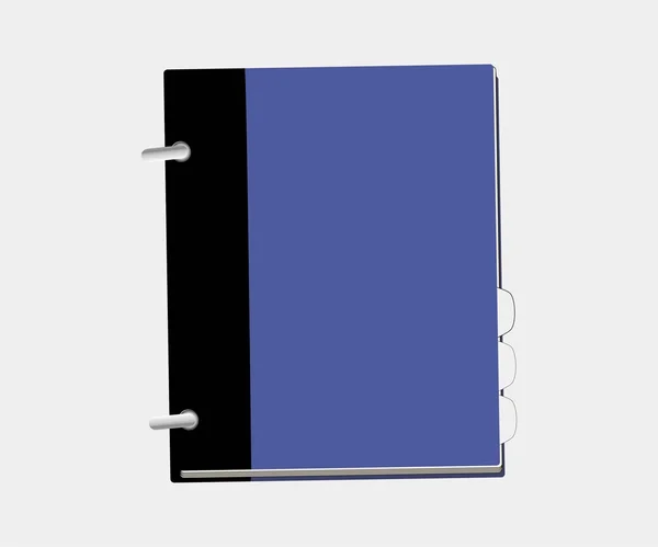 Cuaderno azul - imagen vectorial — Vector de stock