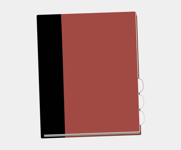 Cuaderno rojo - imagen vectorial — Vector de stock