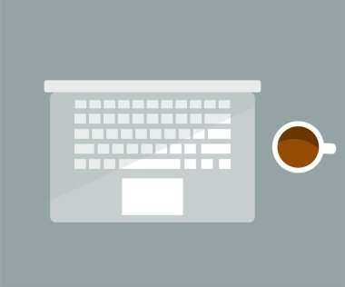 Defter ve kahve - vektör görüntü