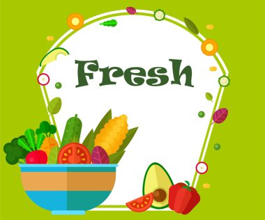 Taze sebze - vektör görüntü