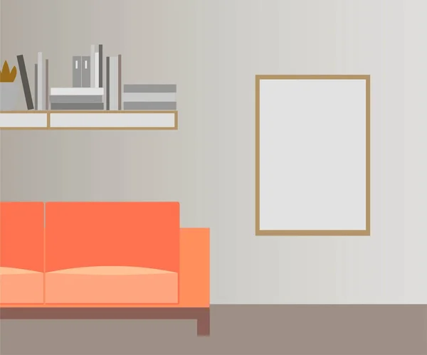 Vardagsrum. Möbler och hem tillbehör — Stock vektor
