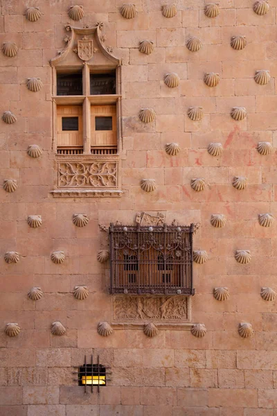 Salamanca 'daki Casa de las Conchas' taki eski pencerelerin ayrıntıları
