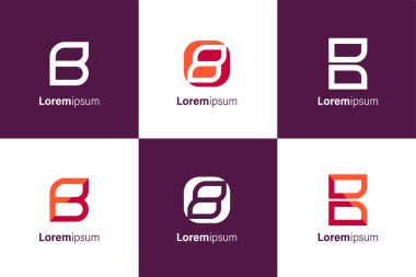 Yaratıcı harf b logo tasarım koleksiyonu