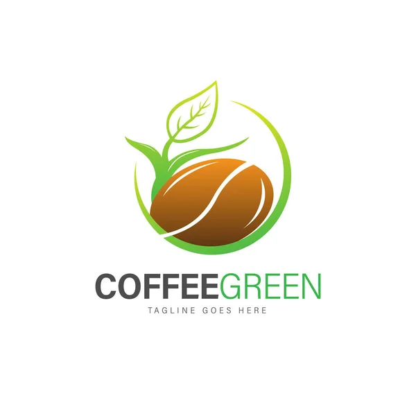 Vorlage Für Grünes Kaffeesamen Logo — Stockvektor