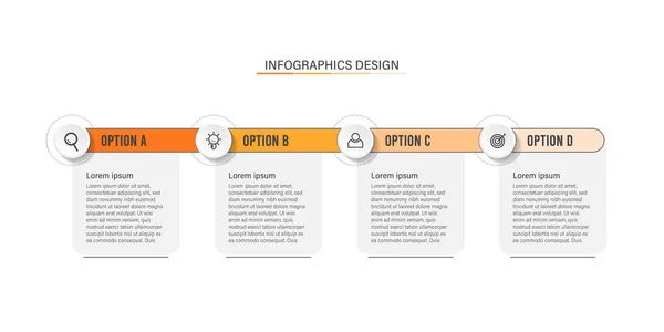 İş ve sunum için 4 adım veya seçenekler bilgi tasarımı