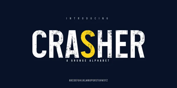 Soyut modern ve minimal yazı tipi. Teknoloji, logo ve spor için sıkıntılı stile sahip zarif bir tipografi.