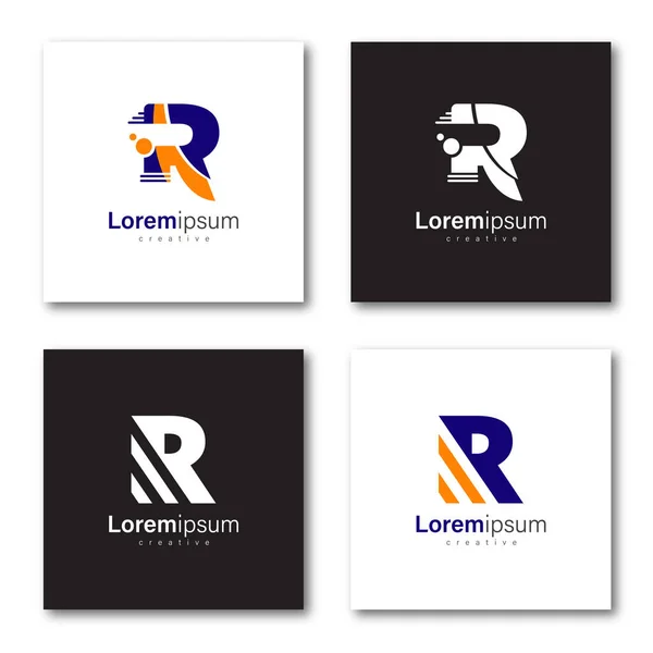 R harfi logo şablonu