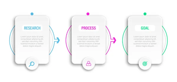 Infographic Design Template Icons Steps — Stockový vektor