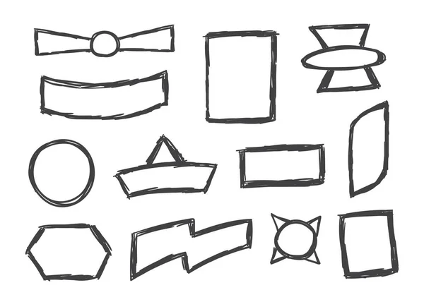 karalama elementlerinde soyut el çizimi çerçeve