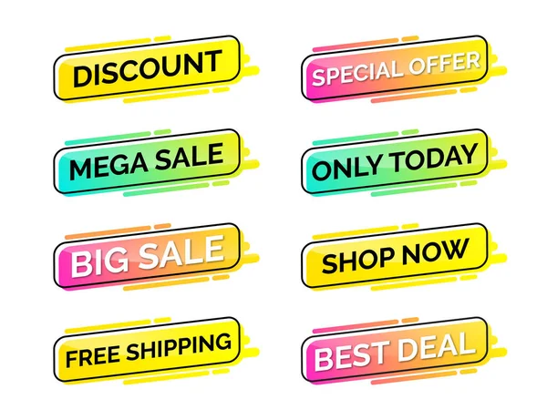 Modern indirimli bayrak ve etiketler seti