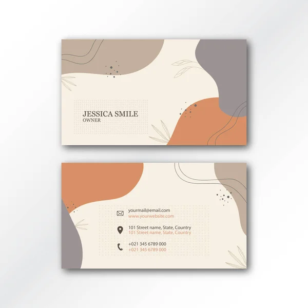 Soyut bitki arka planına sahip minimalist bir kartvizit şablonu