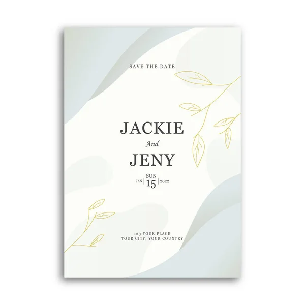 Zarif ve minimalist düğün davetiye şablonu tasarımı