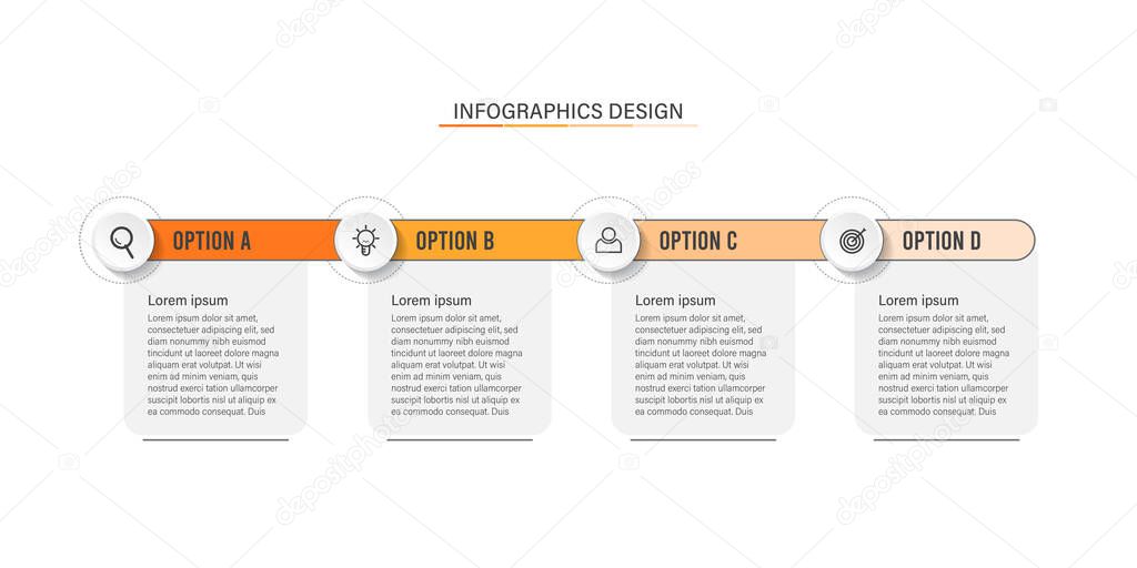 4 steps or options infographic design for business and presentation