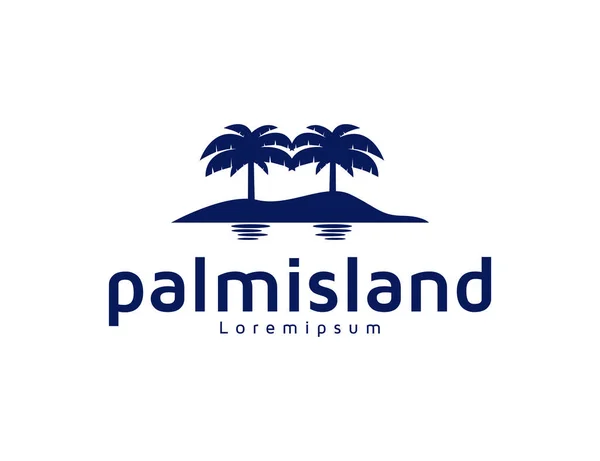 Palm Island Logo Design Illustration — Stock Vector