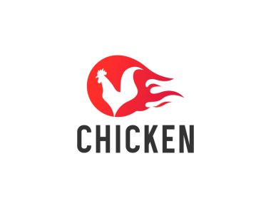 Ateş resimli horoz logosu tasarımı