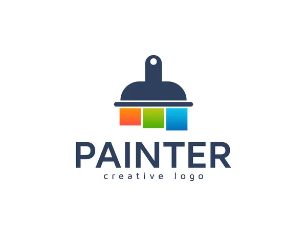 Pincel Colorido Para Modelo Design Logotipo Pintura — Vetor de Stock