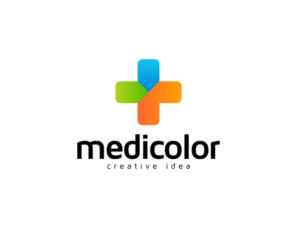 Modelo Design Logotipo Médico Colorido Mínimo —  Vetores de Stock