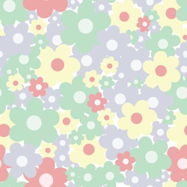 Renkli çiçek vektörü. Arka plan desen tasarımı çizimi tekrarla