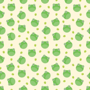 Duvar kağıdı, arkaplan, kumaş, tekstil vb. için kurbağa dikişsiz desenlerin resimleme vektörü grafiği