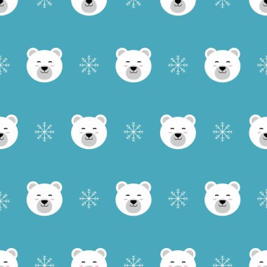 Kar taneli şirin kutup ayısının çizim vektörü