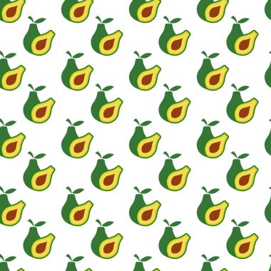 Avokado dikişsiz deseninin çizim vektörü grafiği