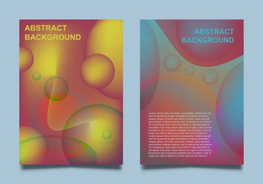 Akışkan kabarcık şekilli poster ya da pankart kapakları modern hipster arka planıyla renklendirilmiş. Broşür için vektör şablonu, sunum ve raporlar için model. 
