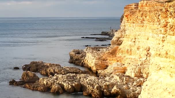 Güzel manzara, doğa, okyanus, kayalar, sahil — Stok video