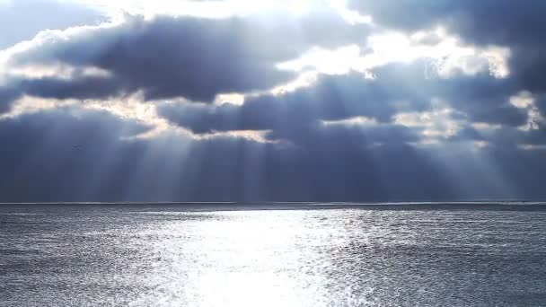 Mar, cielo, nubes, sol, horizonte, paisaje, océano — Vídeo de stock
