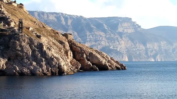 Beautiful landscape of nature, ocean, rocks, coast — Stock Video