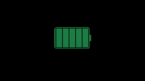 Az akkumulátor ikon a képernyőn mozgó — Stock videók