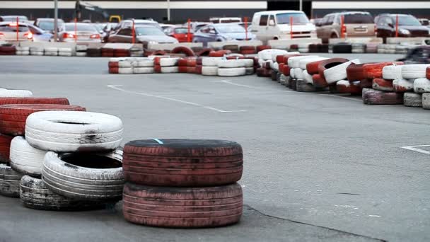 Arka plan bulanıklık açık karting, eğlence — Stok video