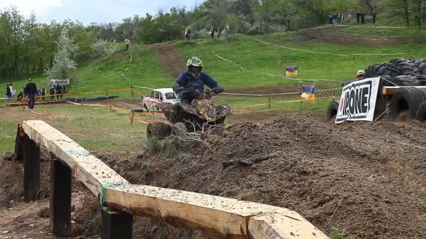 Crossmaschine, Extrem-Enduro-Moto-Sport Quads — Stockvideo