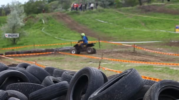 Crossmaschine, Extrem-Enduro-Moto-Sport Quads — Stockvideo