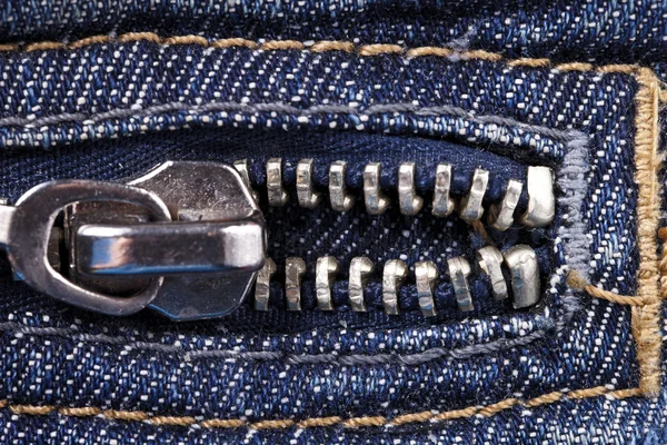 Jeans zipper close up — Stock Photo, Image