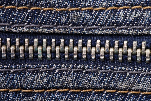 Jeans zipper close up — Stock Photo, Image