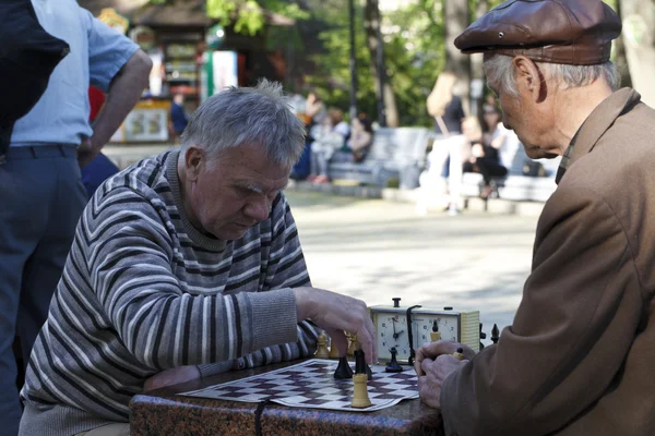 人们在公园里下棋 — 图库照片